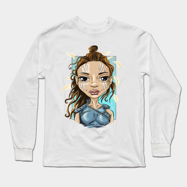 Pop Culture Caricature #15 - Valkyrie Long Sleeve T-Shirt by yazgar